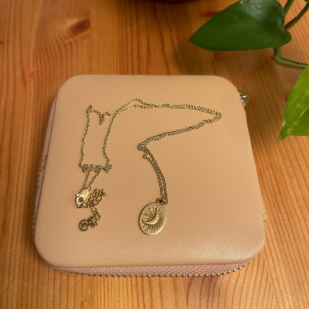 Mejuri Sapphire Tarot Moon Necklace - 18k gold vermeil